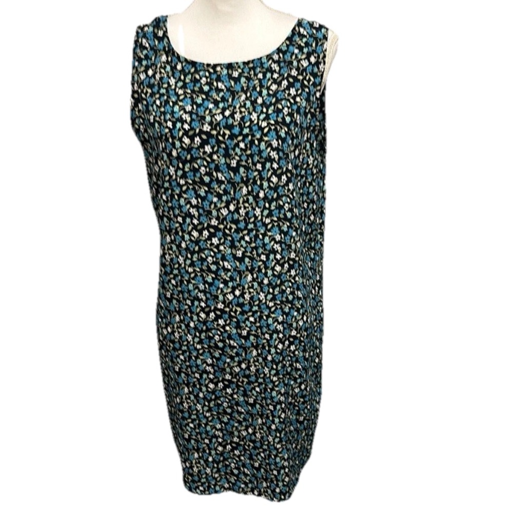 NY&CO Womens Vintage Floral MIDI Dress Size‎ 16 Blue Retro Cottage Core Prairie